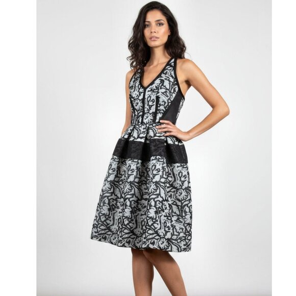 Balenciaga Dresses & Skirts - Balenciaga Cocktail Dress Cloque Sleeveless Flared Skirt Dress, Black/Lagoon 38